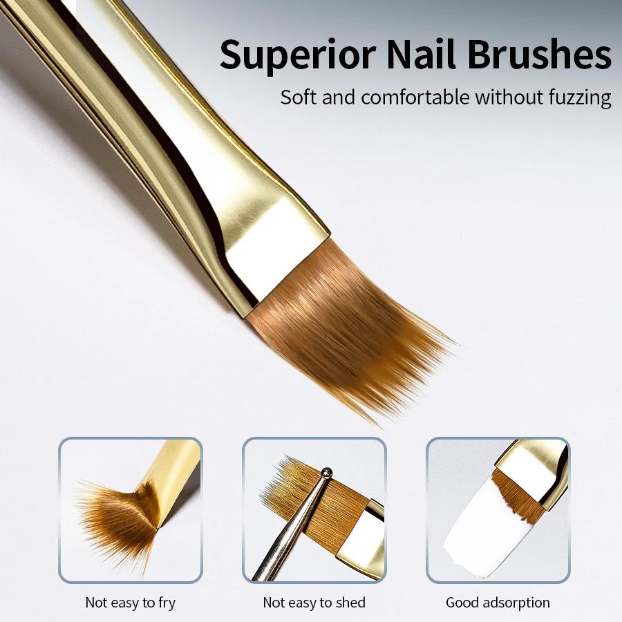 RSNAIL 1/2/5 pièces pinceau pour Nail Art élasticité brosse de balayage bricolage dégradé Nail Art p