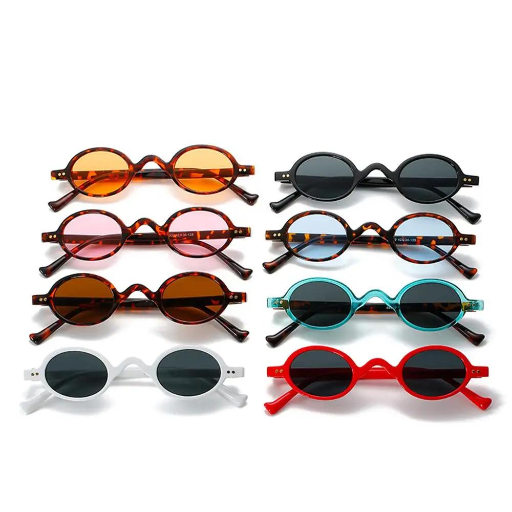 Petites lunettes de soleil rondes, style Hip Hop, verres ovales, pour voyage, Vintage, Punk, UV400
