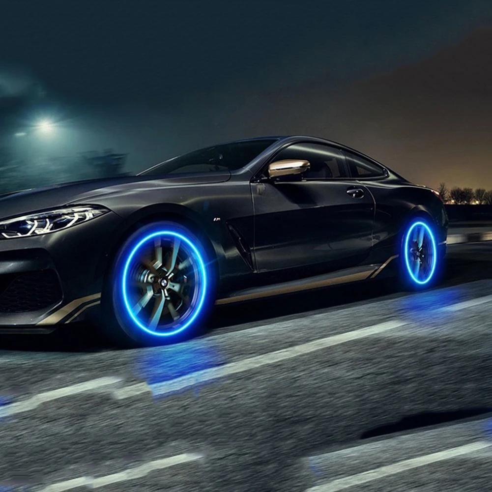 4 pièces bouchon de lumières de roue voiture Auto roue pneu pneu Valve d'air tige lumière LED boucho