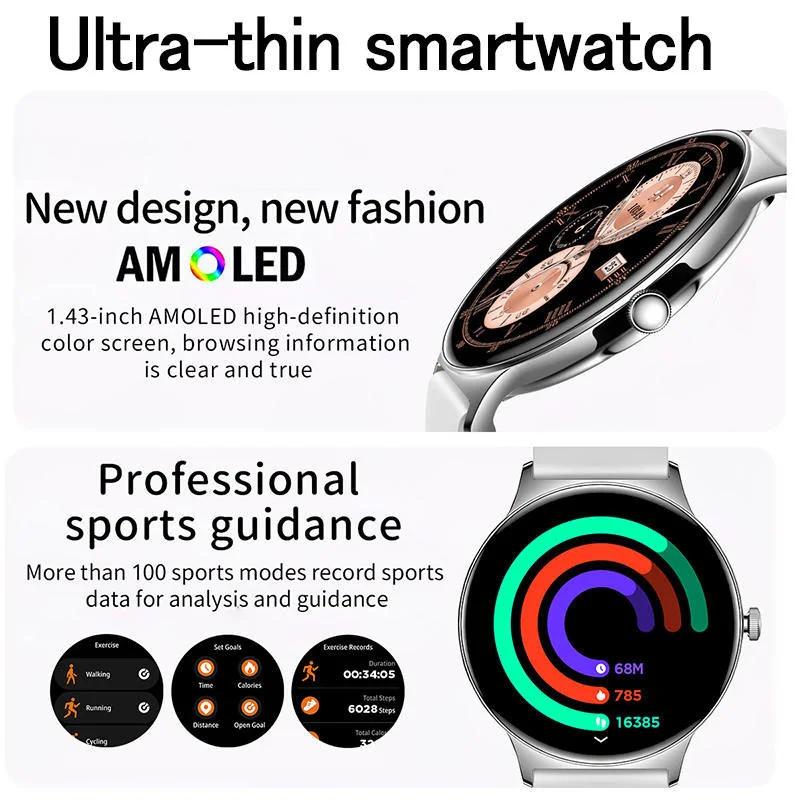 Montre connectée Ultra-mince et Durable pour femmes, écran Amoled de 1.43 pouces, appel sans fil, sp