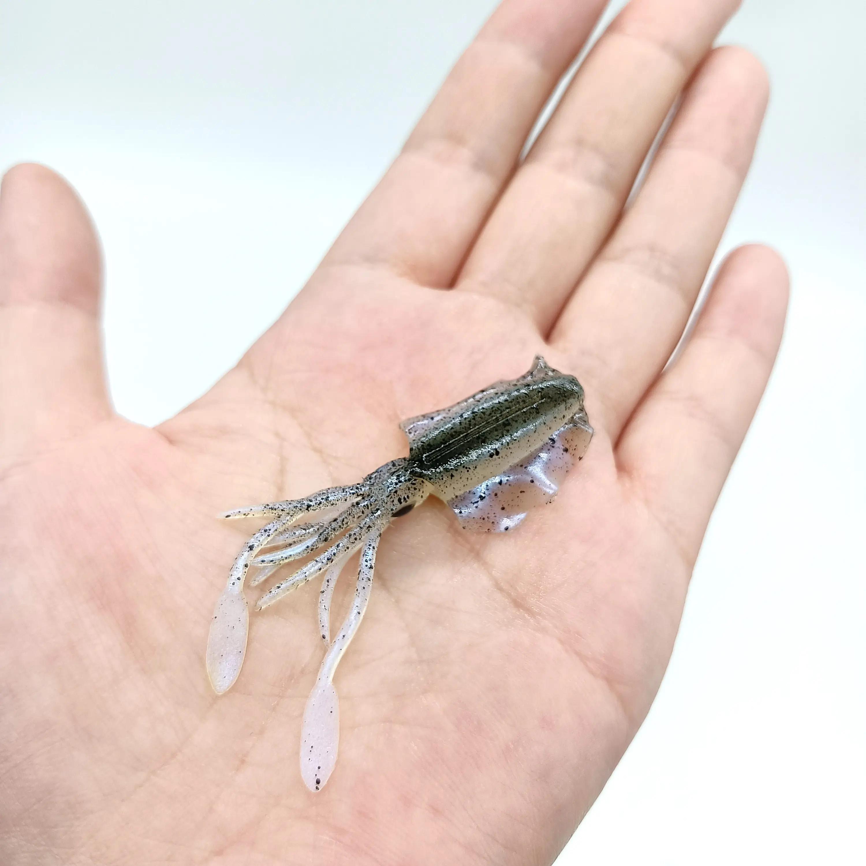 DUODUOYU 1 pièces Mini leurre de pêche au calmar souple 6 cm 2g gabarits de calmar UV lumineux pour 