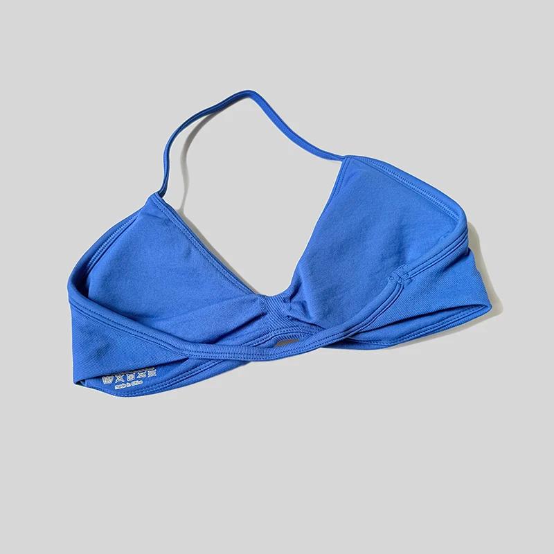 Soutien-gorge de sport licou pour femmes, Push Up, bretelles, Sexy, dos ouvert, haut court rembourré