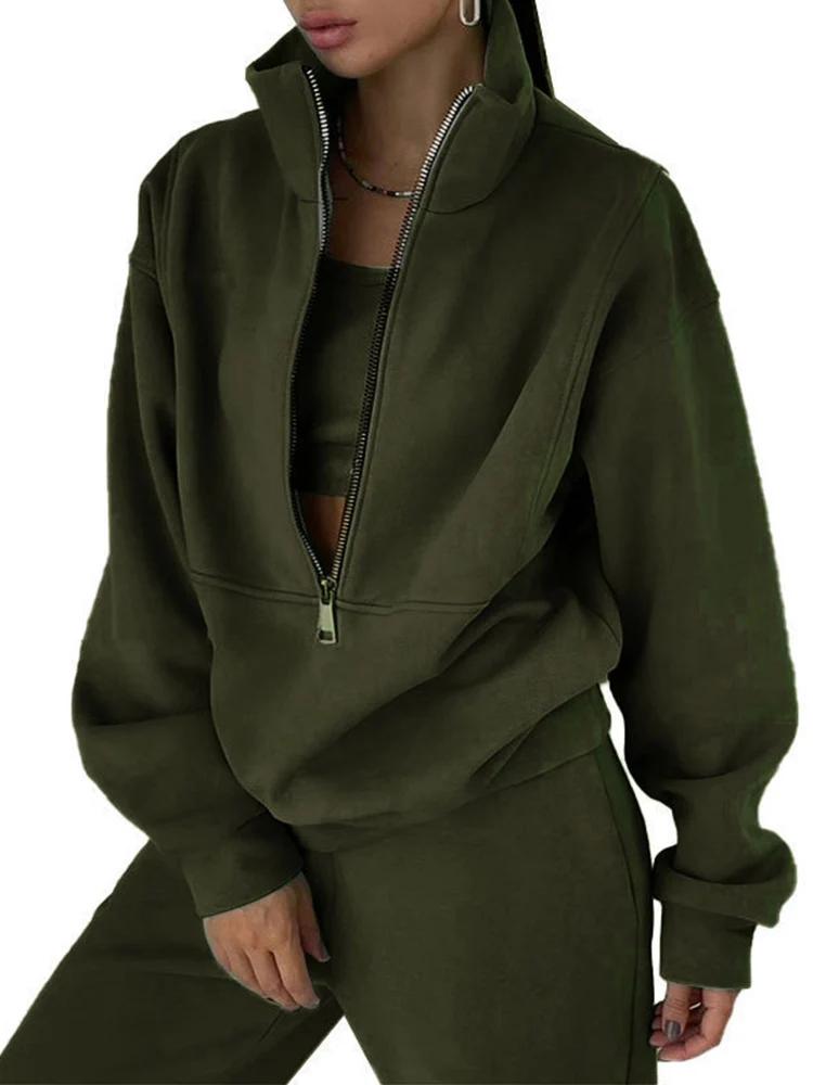 Ensemble de survêtement 2 pièces pour femmes, élégant, mode automne-hiver, confortable, chaud, ferme