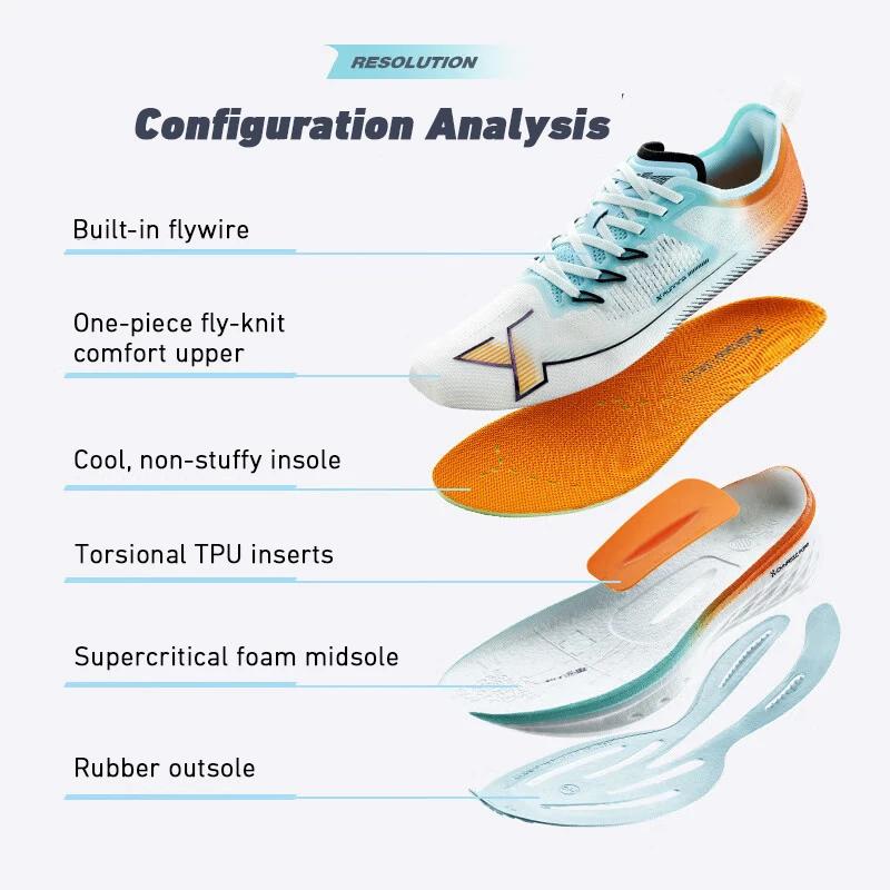 Chaussures de course Xtep pour hommes - Baskets respirantes avec absorption des chocs