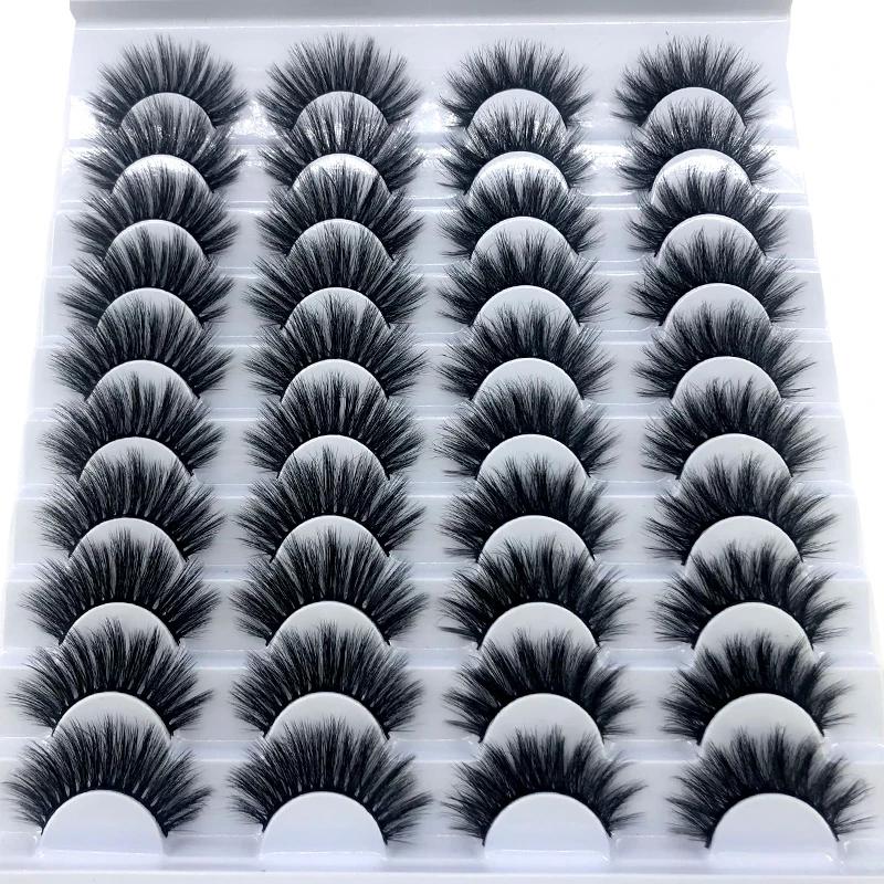 AMSDCN nouveaux 16/20 paires de cils 100% vison étendent naturellement et dramatiquement les faux ci