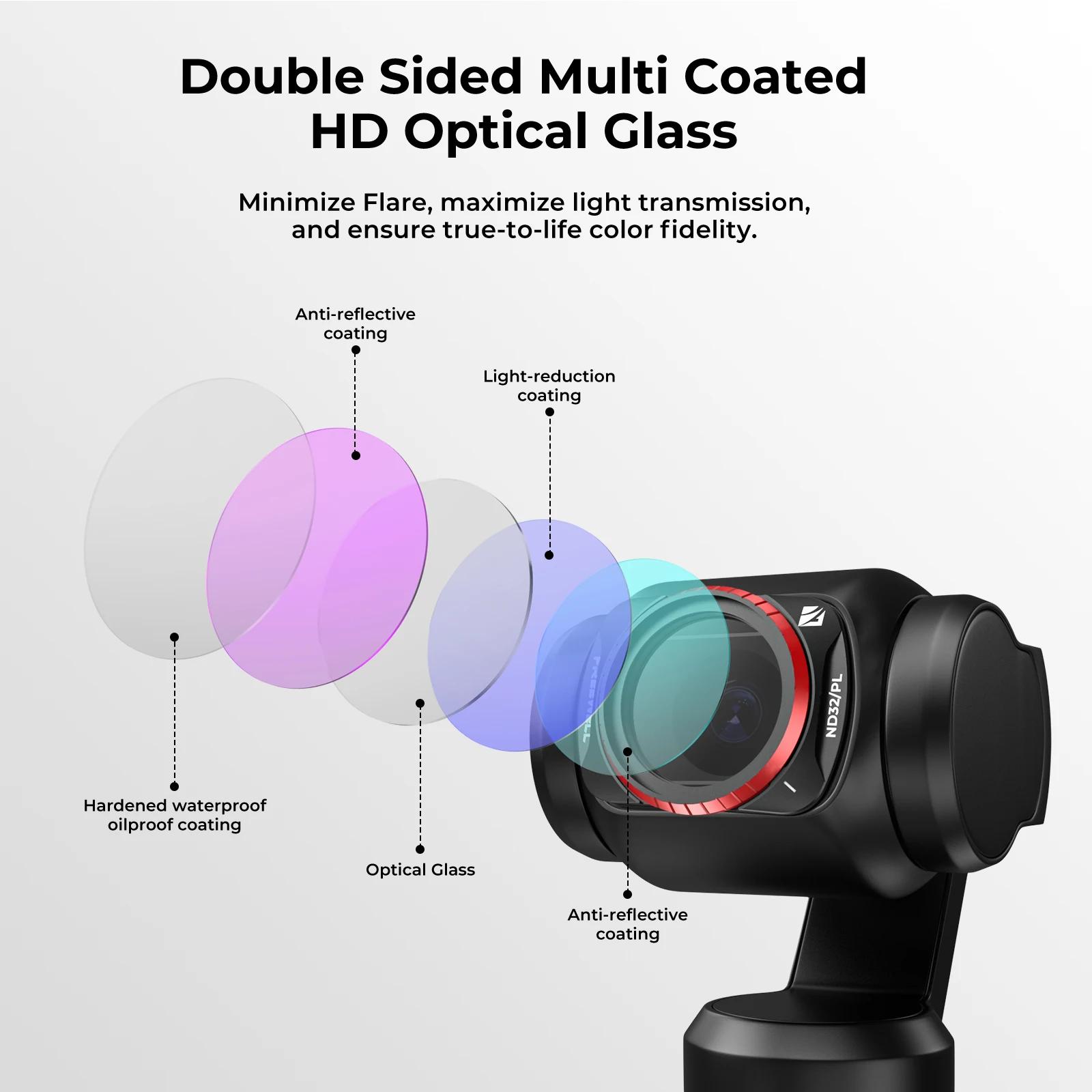 Kit de filtres pour caméra Freewell 8Pack ND/PL, ND, CPL pour DJI Osmo Pocket 3/Pocket 4, pour vos p
