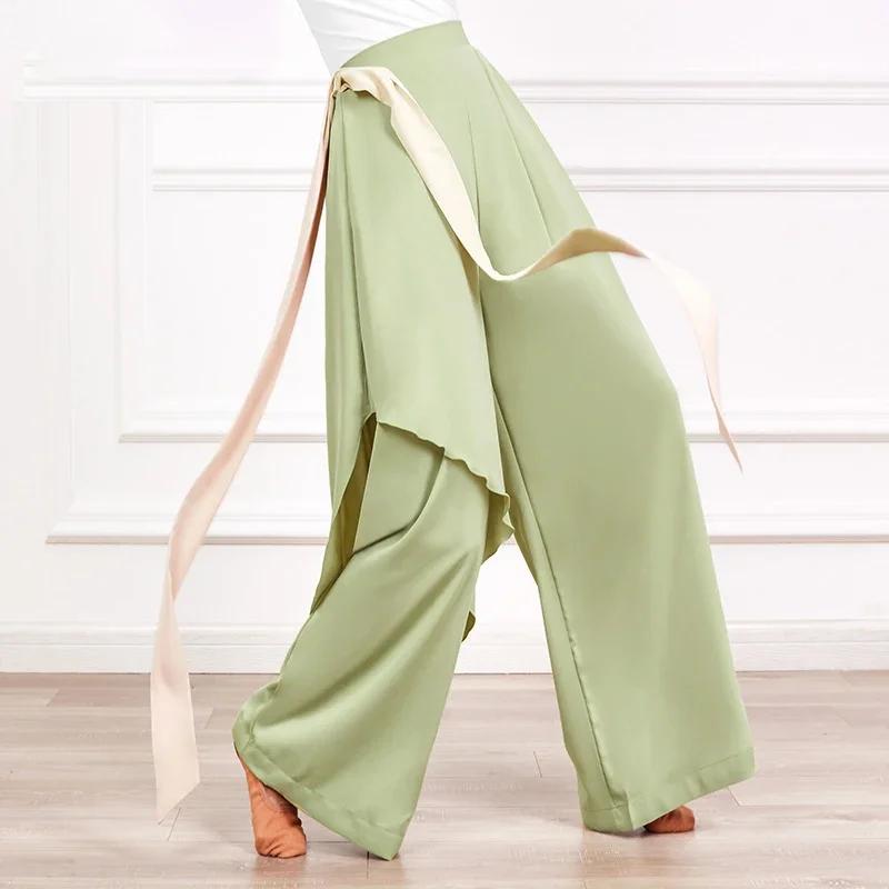 Pantalon jambes larges en mousseline de soie - Pantalon d'été taille haute style Y2K coréen