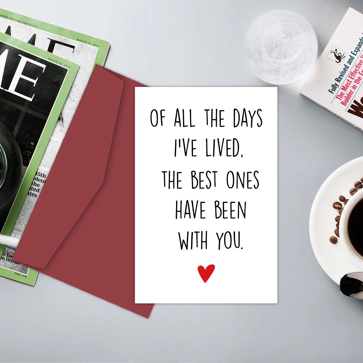 Carte d'anniversaire romantique pour lui et elle, carte de vœux d'amour d'anniversaire, de tous les 