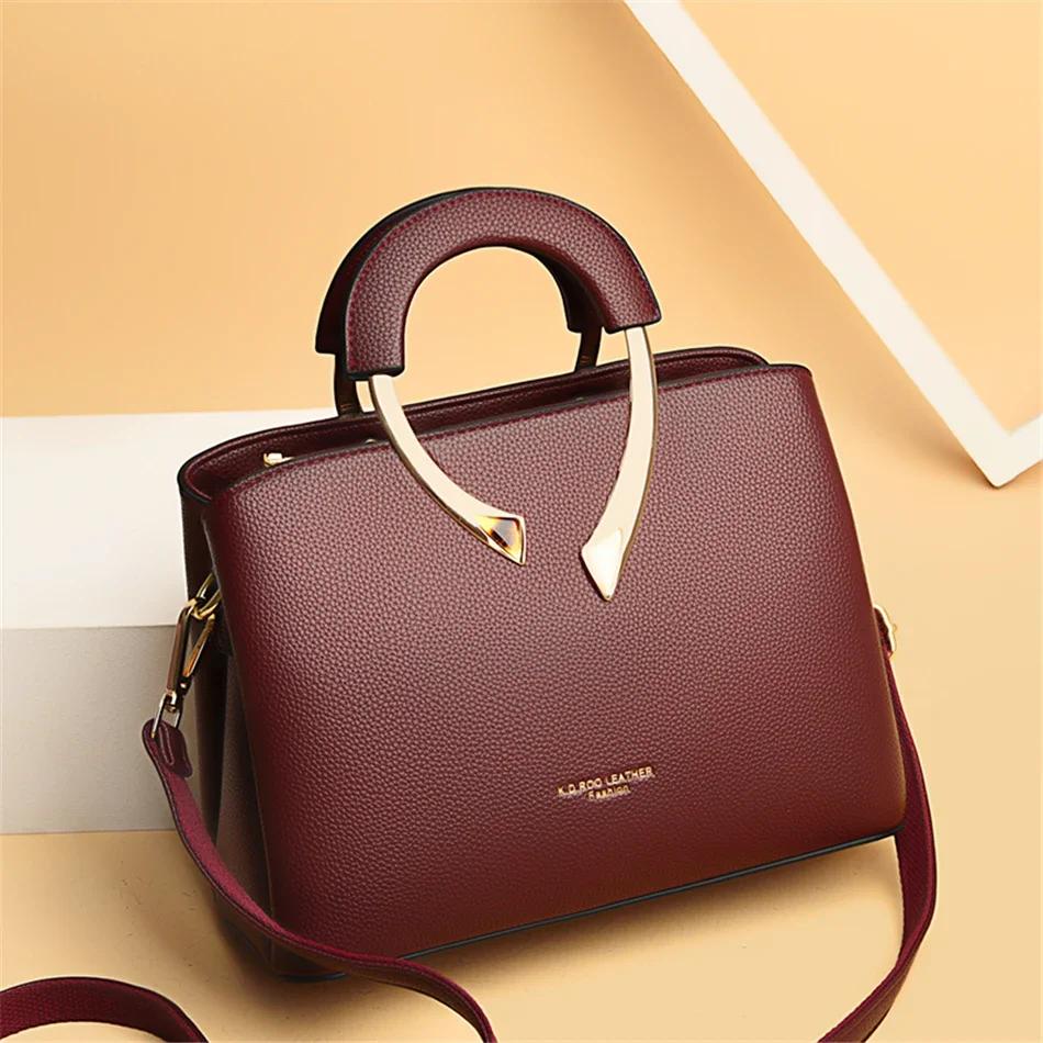 VANDERWAH véritable haute qualité en cuir Pu fourre-tout décontracté sacs à main de luxe femmes sacs