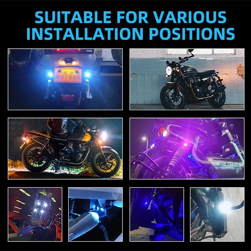 2 pièces Moto oeil d'aigle lampe de conduite feu de signalisation universel pour Moto Scooter Modifi