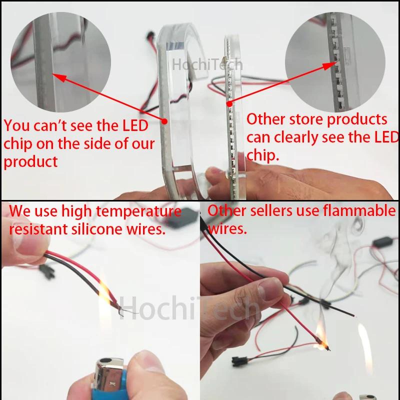 LED cristal yeux d'ange coupe Style DRL DTM U forme lumière 6000K blanc jaune pour BMW série 1 E82 E