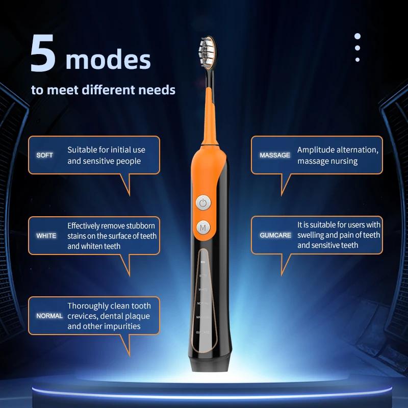 SUBORT S9 brosse à dents électrique sonique sans fil USB Rechargeable brosse à dents blanchissante é