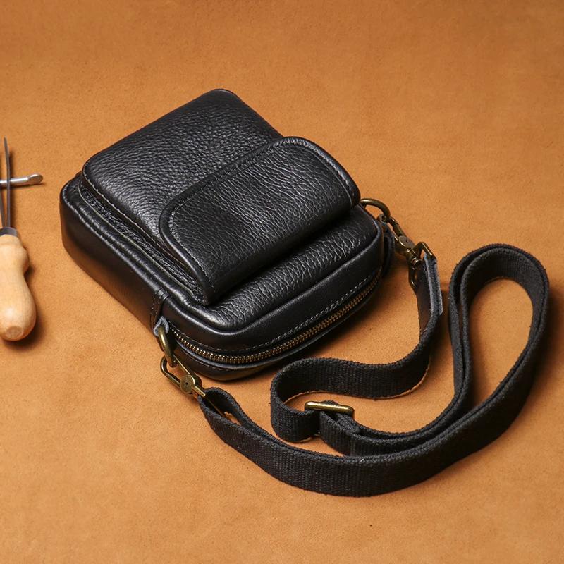 GURO-Sac à bandoulière en cuir véritable pour homme, cuir de vachette couche supérieure, sac pour té