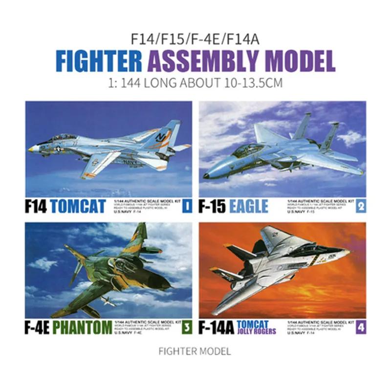 Modèle de chasseur assemblé 1/144, modèle de Simulation militaire F-14 F-15 F/A-18