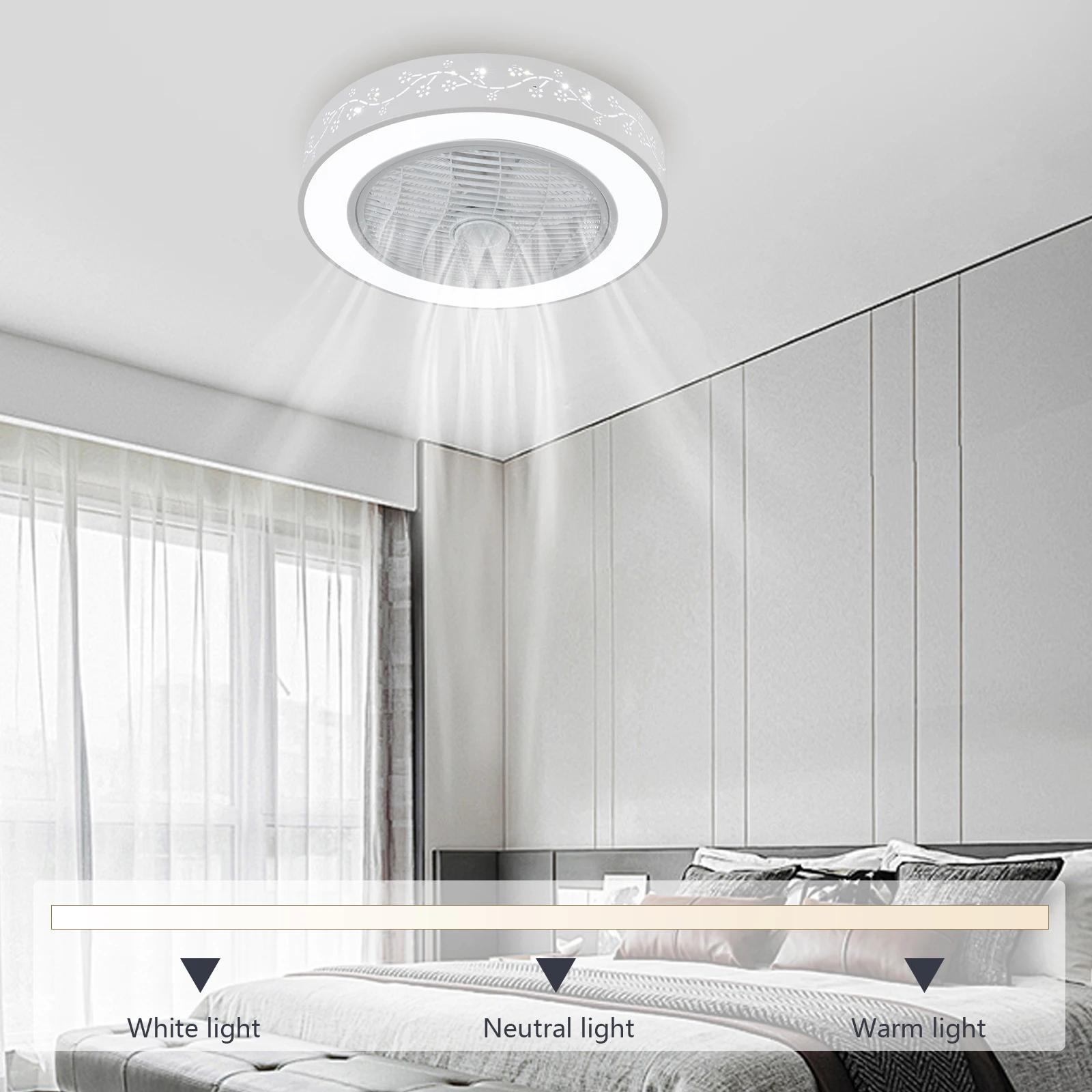 LOYALHEARTD-Plafonnier à Intensité Réglable avec Ventilateur, Luminaire Décoratif de Plafond avec Té