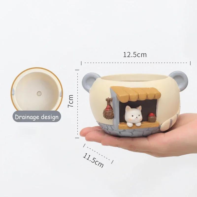 Petit Pot de Plantes en Résine, user inière Succulente pour Bureau à Domicile, Mini Ornement, Décora
