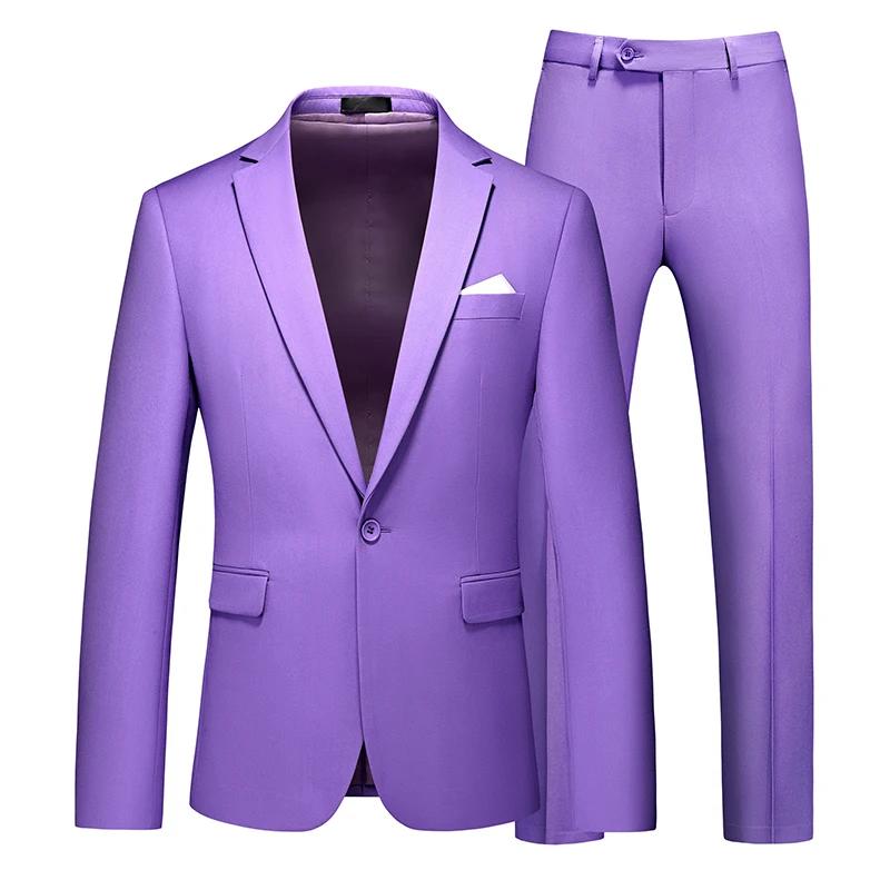 Costume Homme 2 Pièces Rouge 2026, Ensemble de Mariage et de Soirée (Veste et Pantalon), Taille Asia
