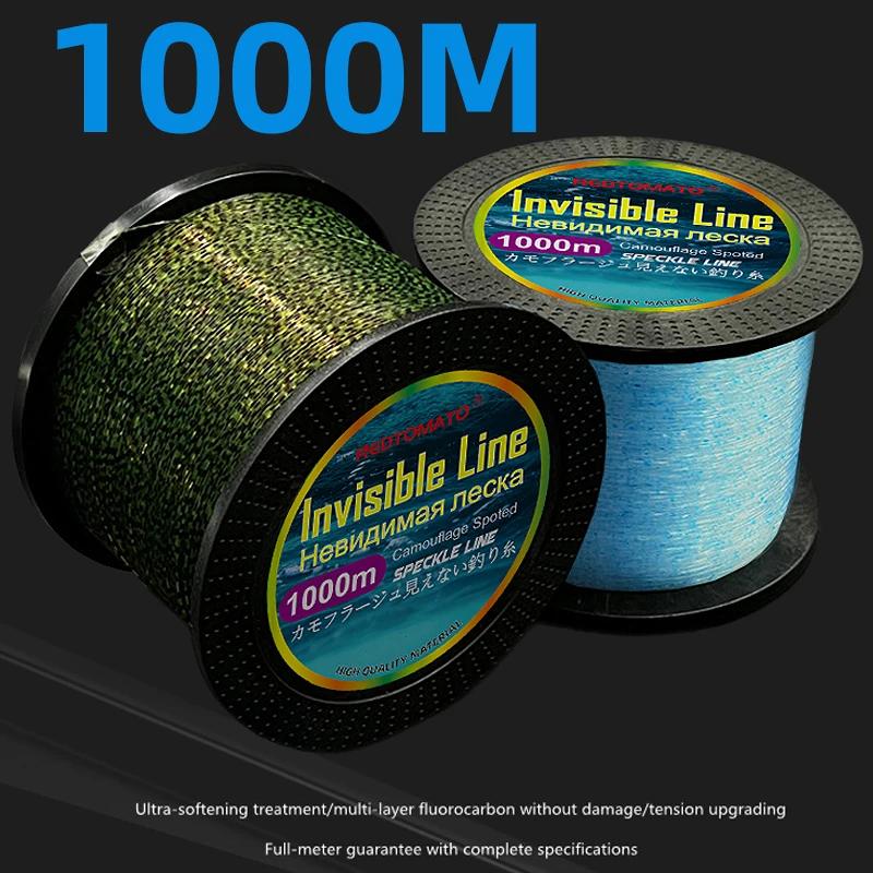 Ligne de pêche Invisible de 1000m, Monofilament tacheté, fil de Camouflage 3D coulant en Nylon, lign