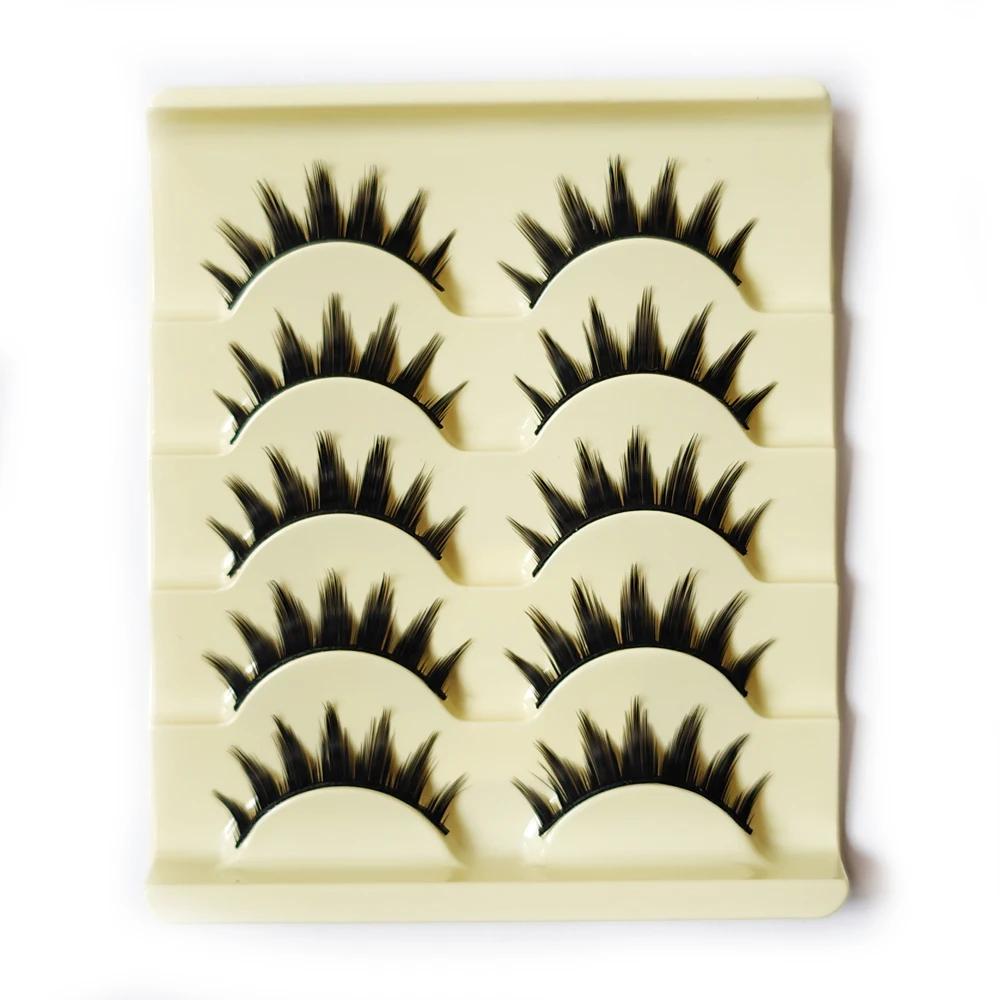 5 Paris oeil de chat faux cils longs épais Cosplay faux cils Extension Smokey maquillage naturel fai