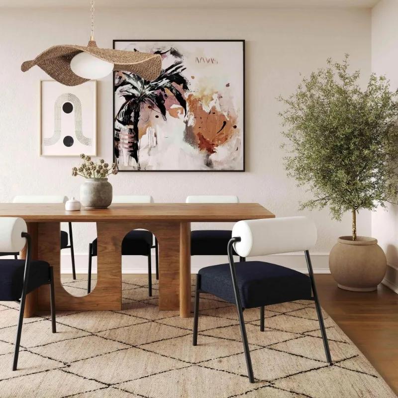 Table à manger rectangulaire pour salon, Design De luxe moderne, Table à manger Mobile nordique, meu