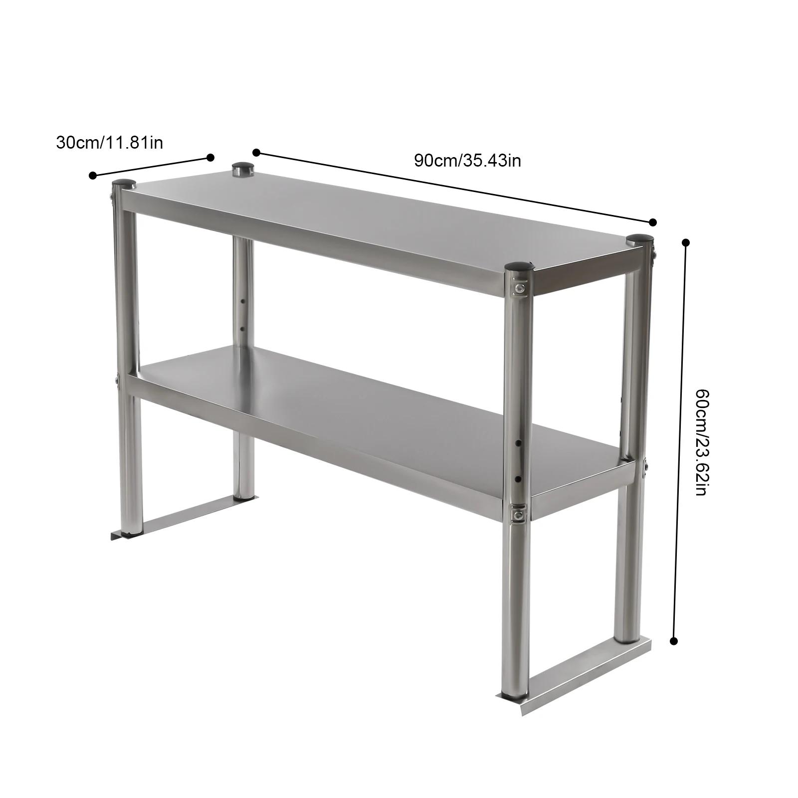 Brittop-Étagère réglable pour table de préparation, deux espaces de stockage recyclables, 12x36 pouc