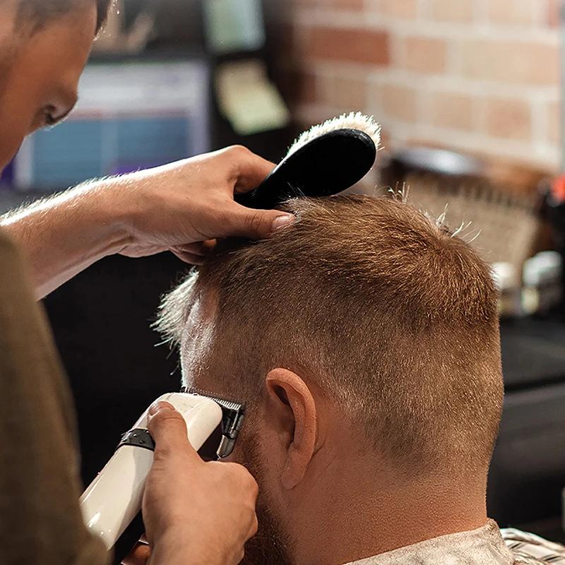 Matériau des poils de sanglier, brosse à barbe à double usage, ensemble de rasage, salon de coiffure