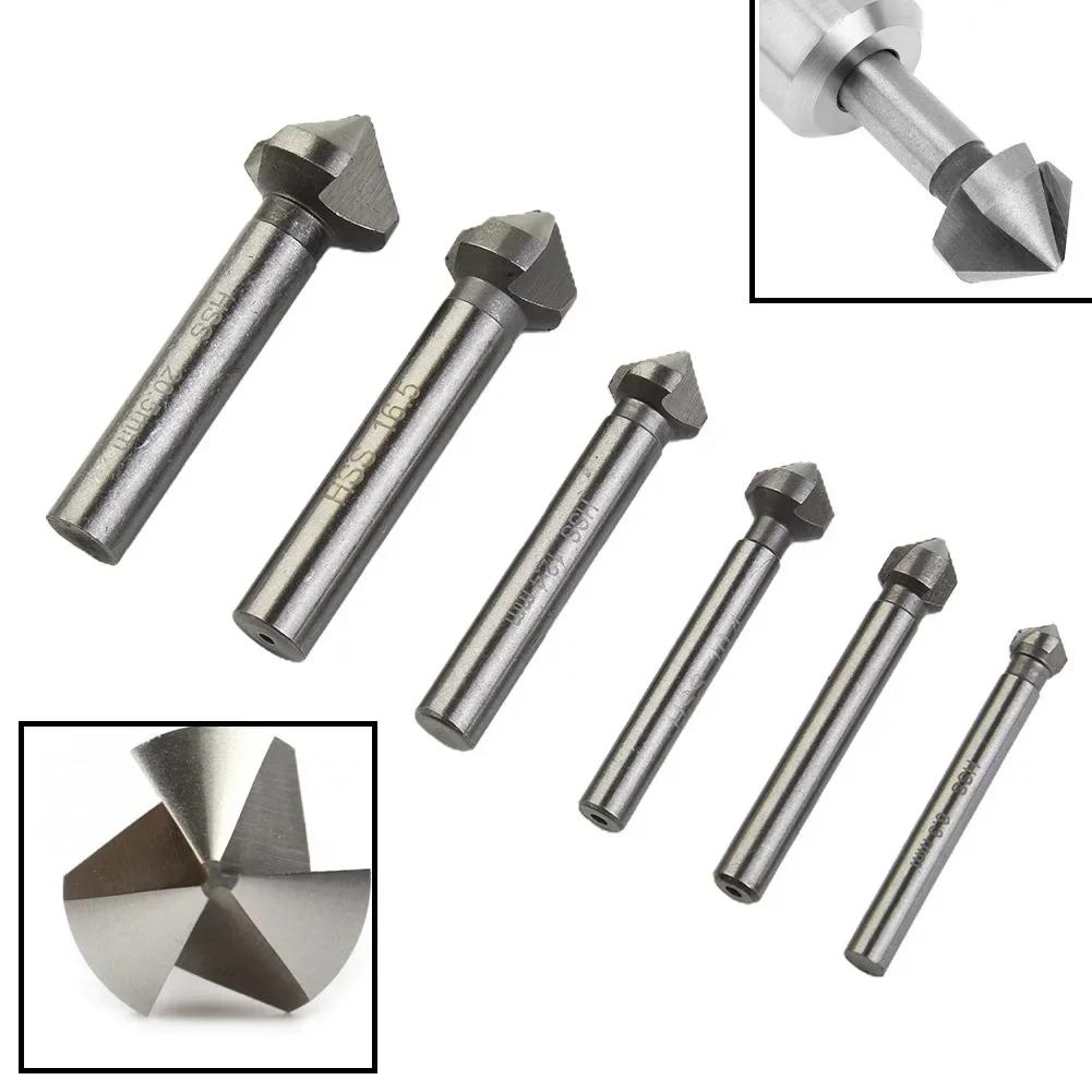 Foret fraise à chanfreiner à 3 cannelures 90 degrés, outil de chanfreinage 6,3-20,5 mm pour le bois 