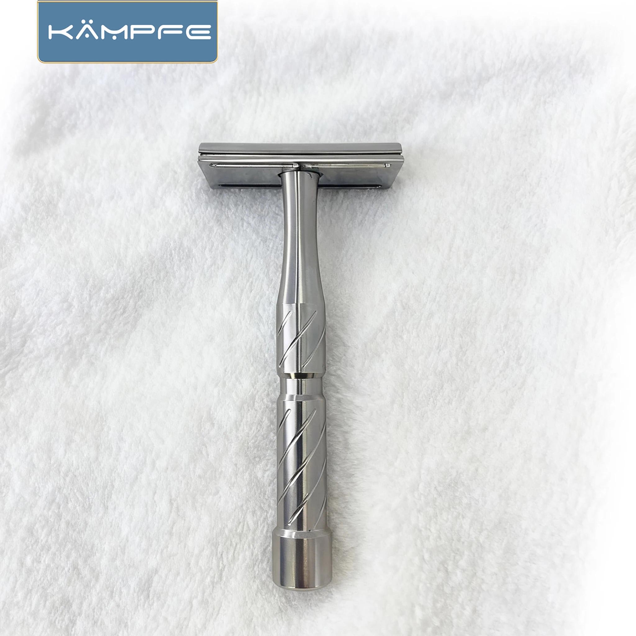 KAMPFE Rasoir manuel de sécurité CNC - Acier inoxydable traité pour le rasage humide des peaux sensi