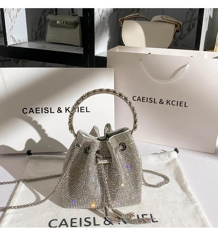 Sac à Main de Luxe avec Strass et Diamants pour Femme, Pochette de Soirée, à Paillettes Brillantes, 