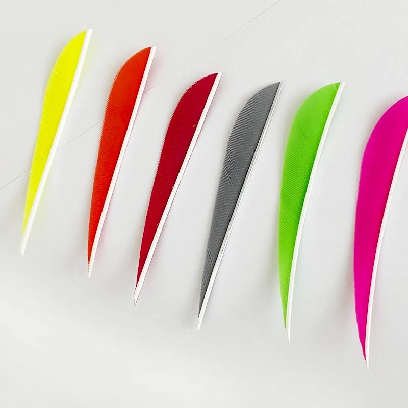 100 pièces 4 pouces dinde tir à l'arc plume Fletching flèche Fletches chasse ailes droite/gauche bri