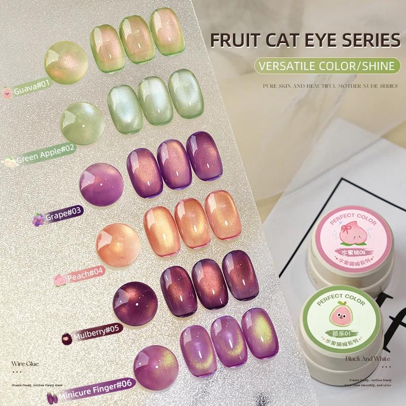 Vernis à ongles Gel œil de chat aux fruits, couleur parfaite, ensemble de vernis à ongles Ge à paill