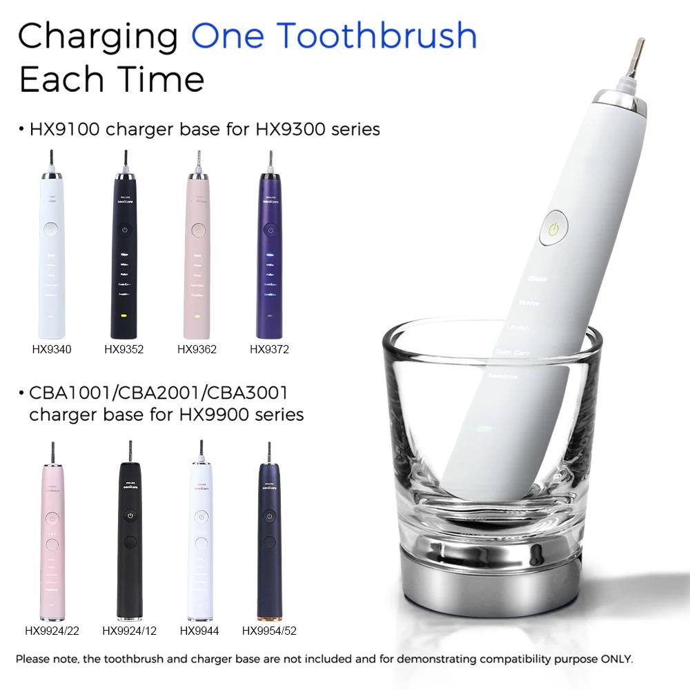 Tasse en verre de chargement de remplacement pour brosse à dents électrique Philips Sonicare HX9382 