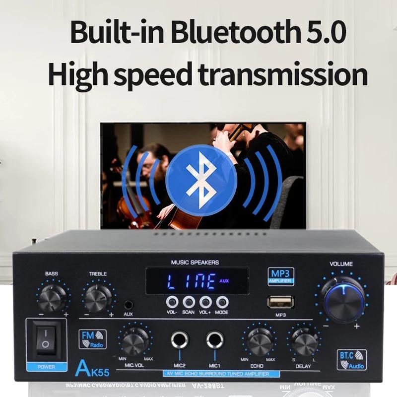 Amplificateur audio HiFi AK55, Max 900W, Amplificateurs de son Bluetooth numériques, Canal 2.0, Pris
