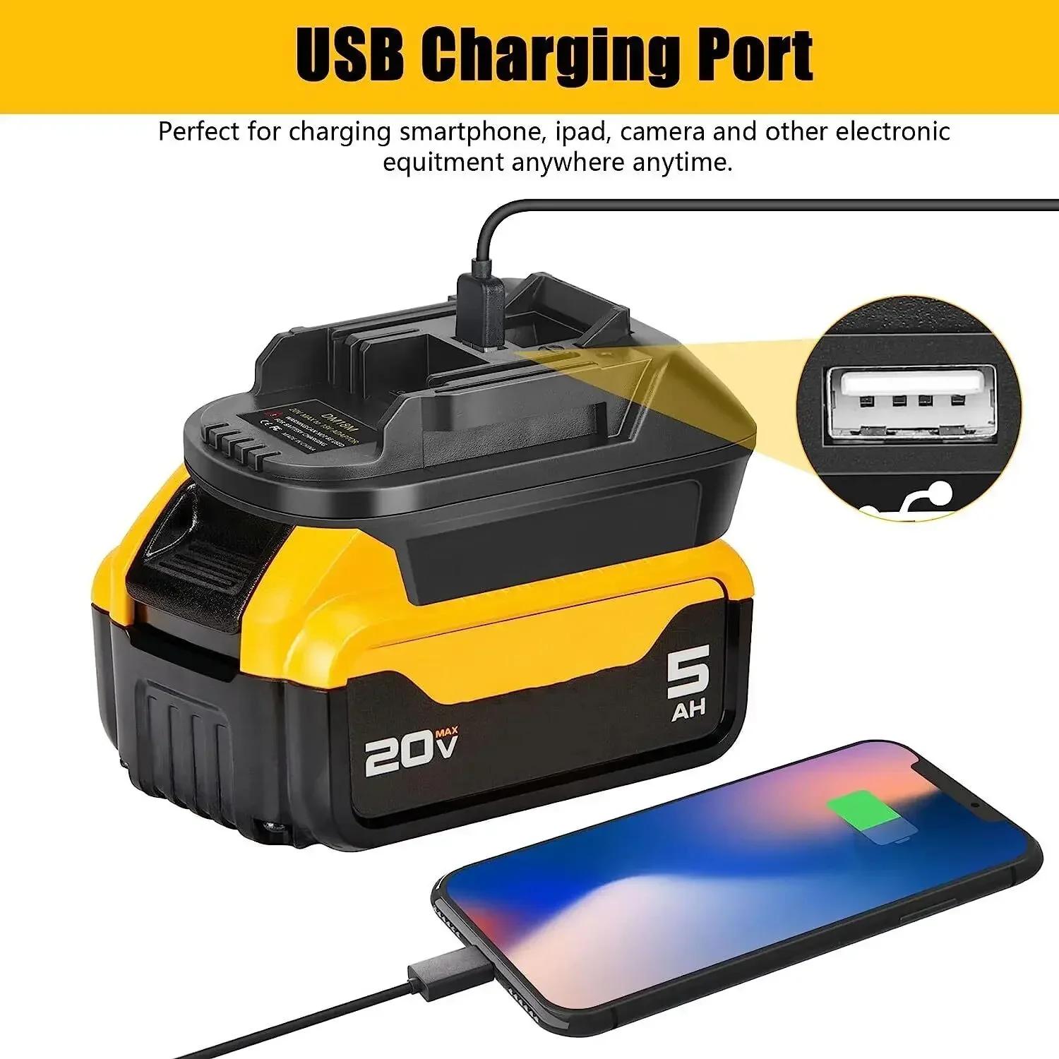 Convertisseur adaptateur de batterie DM18M pour Milwaukee, 18V pour Dewalt, 20V, convertisseur de ba