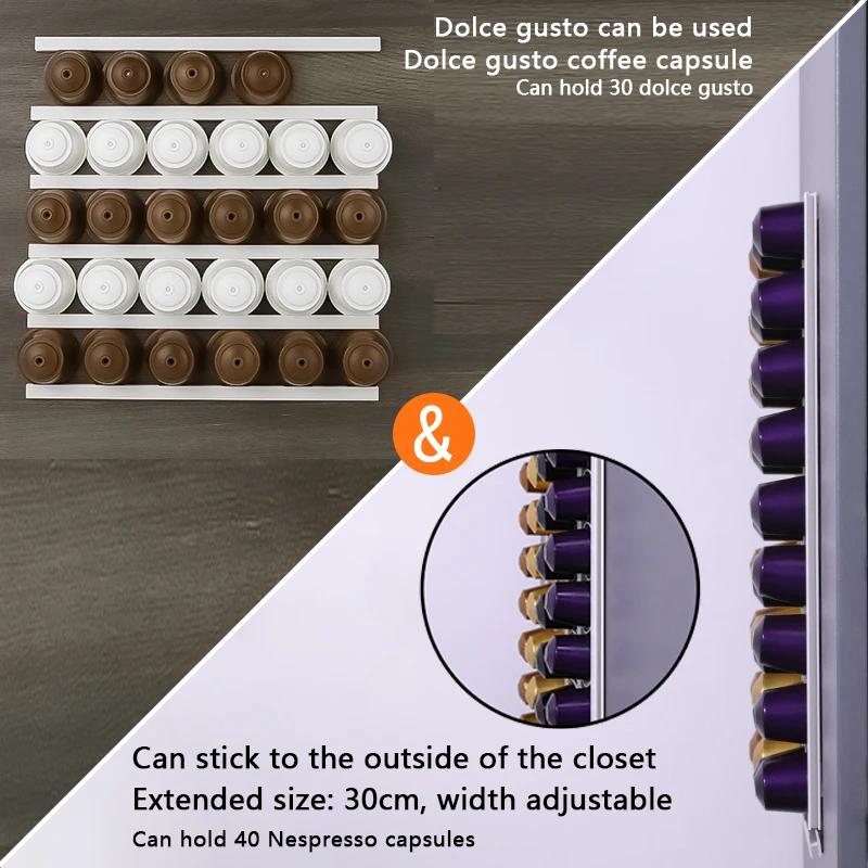 Support de rangement pour ensemble de capsules de café 6 pièces, support mural adhésif sans poinçon 