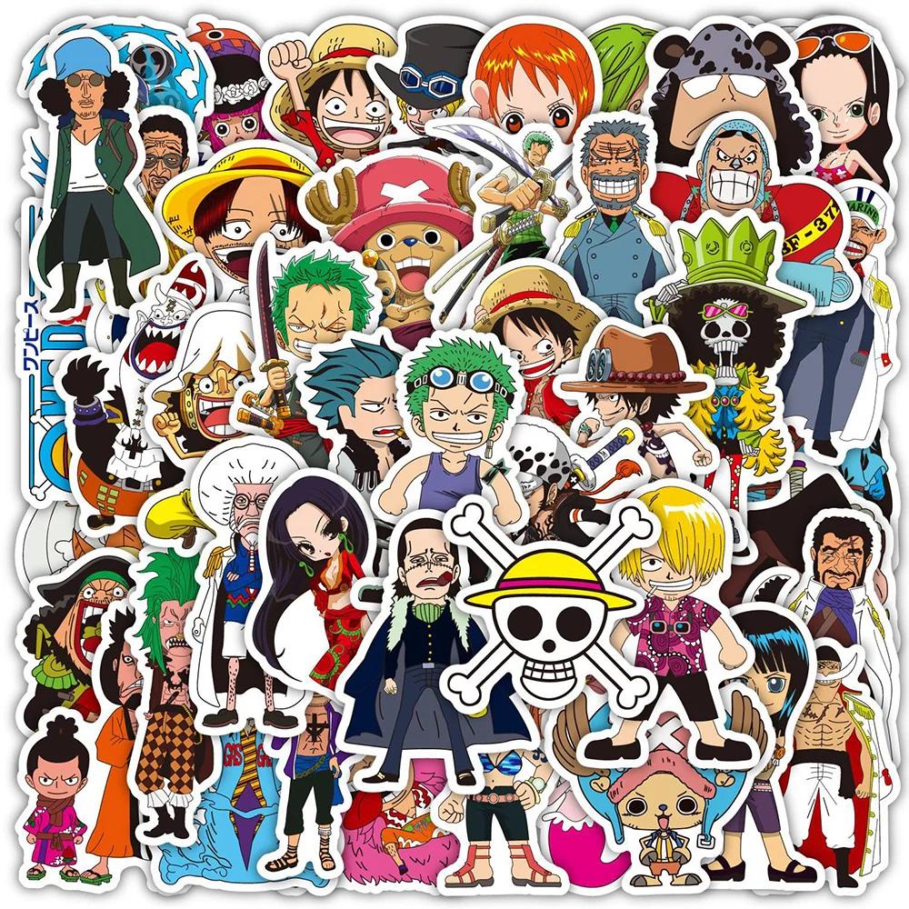 48/50/100 pièces une pièce autocollants Anime Luffy Zoro Chopper dessin animé décalcomanies bricolag