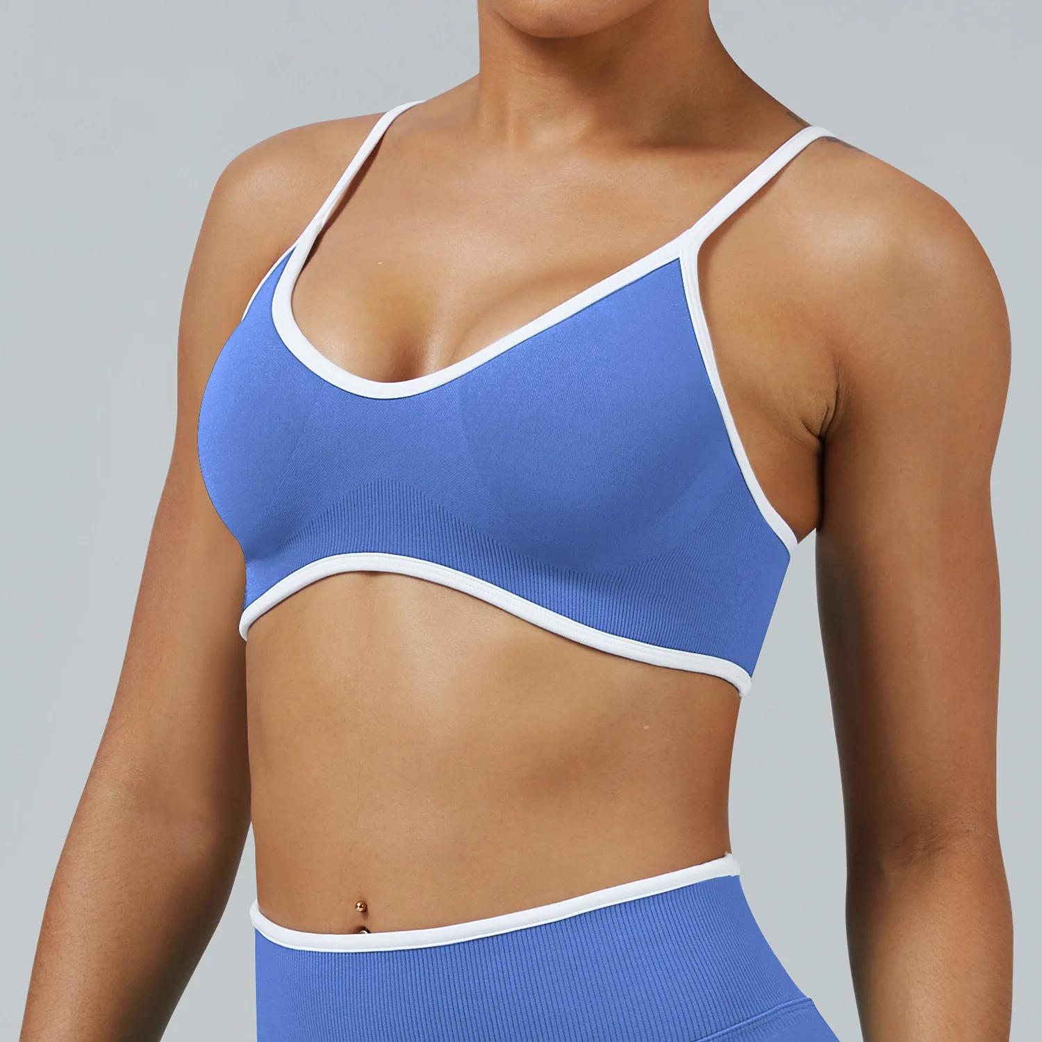 Soutien-gorge de sport haute résistance, haut de yoga sans couture, vêtements de sport pour femmes, 