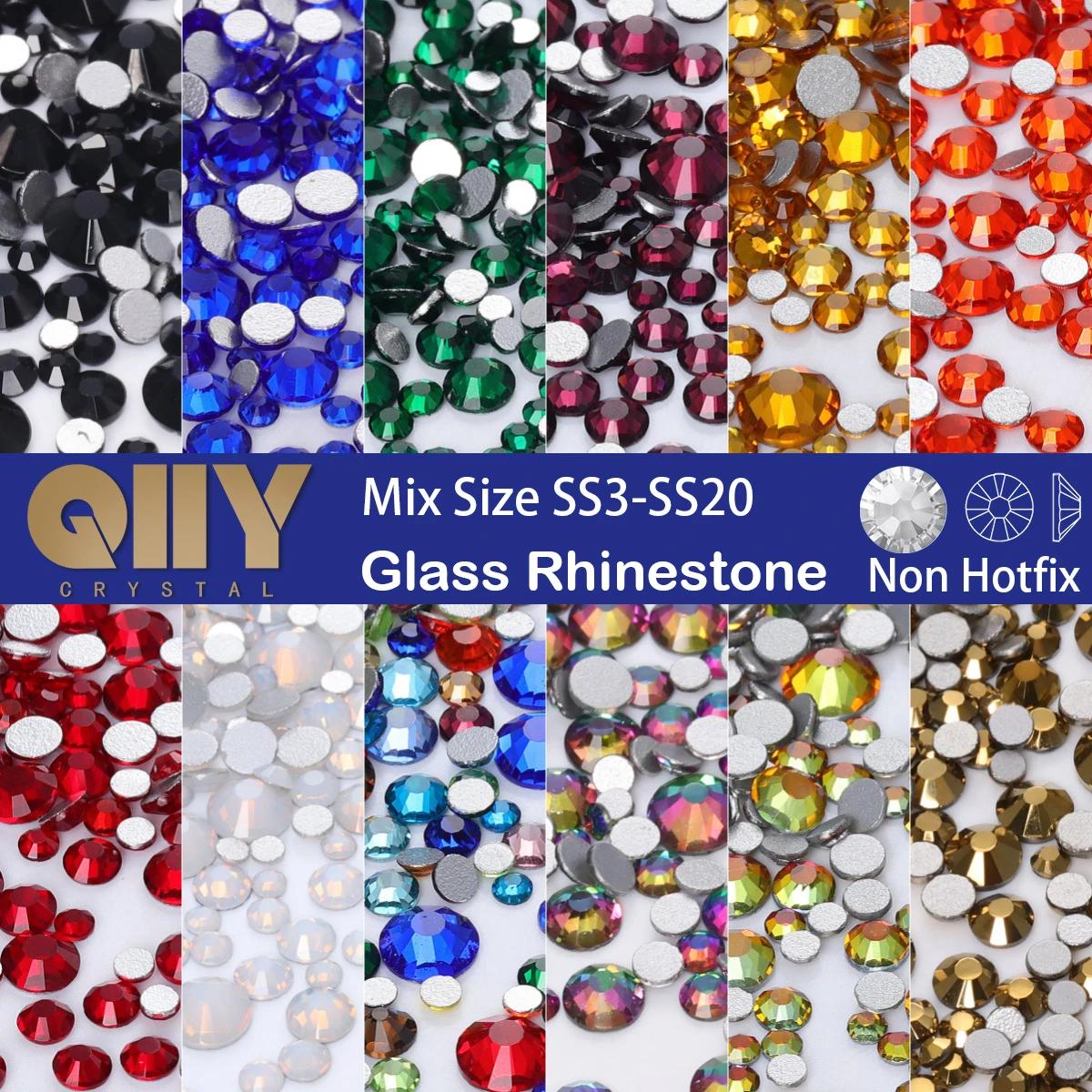 QIIY 1440 pièces mélange taille SS3-SS20 cristal clair FlatBack strass Non correcteurs décorations e