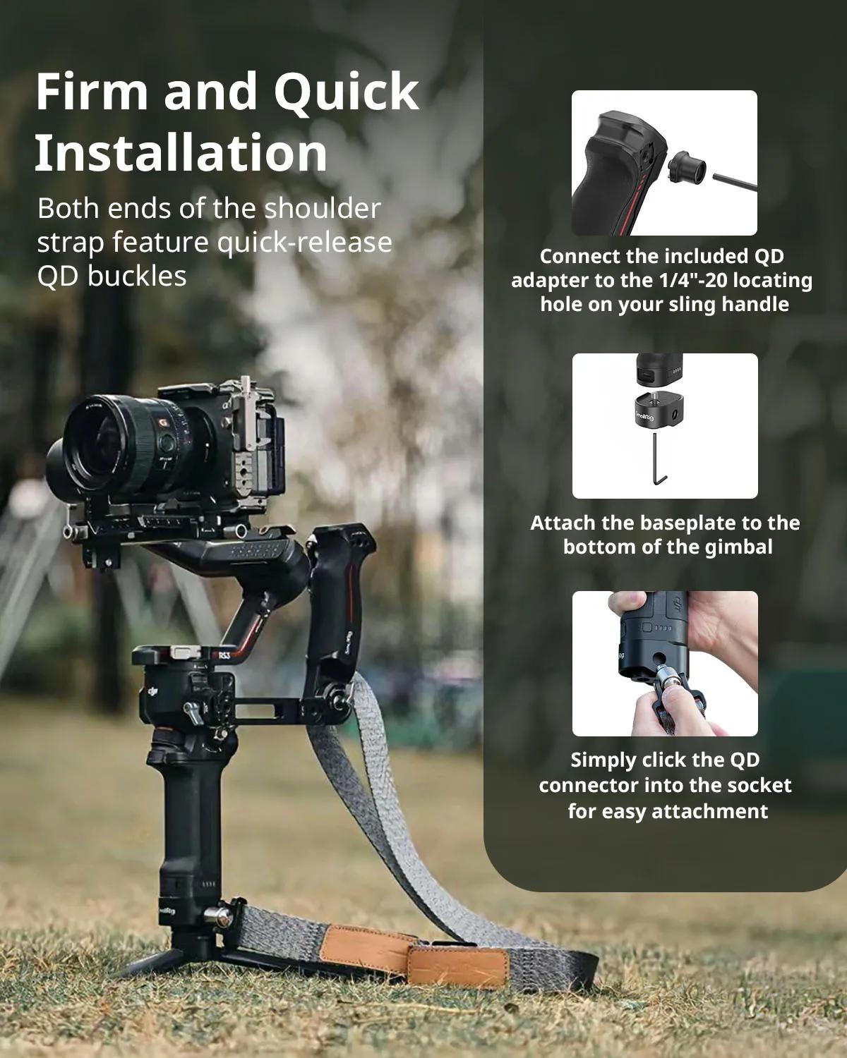 SmallRig – sangle d'épaule réduisant le poids, pour DJI RS 3 / RS 3 Pro / RS 4 /RS 4 Pro, fixation e