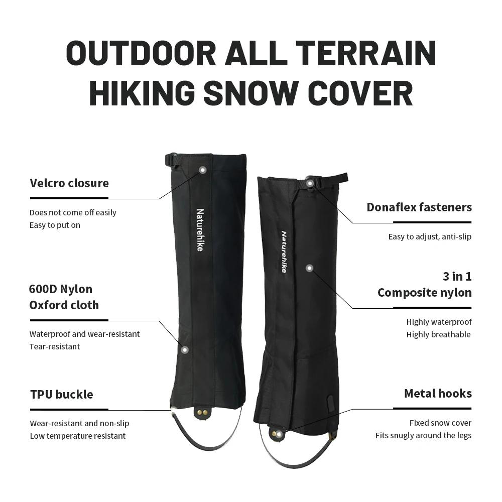 Naturehike – guêtres chauffe-jambes imperméables pour chaussures d'escalade, guêtres de neige pour r