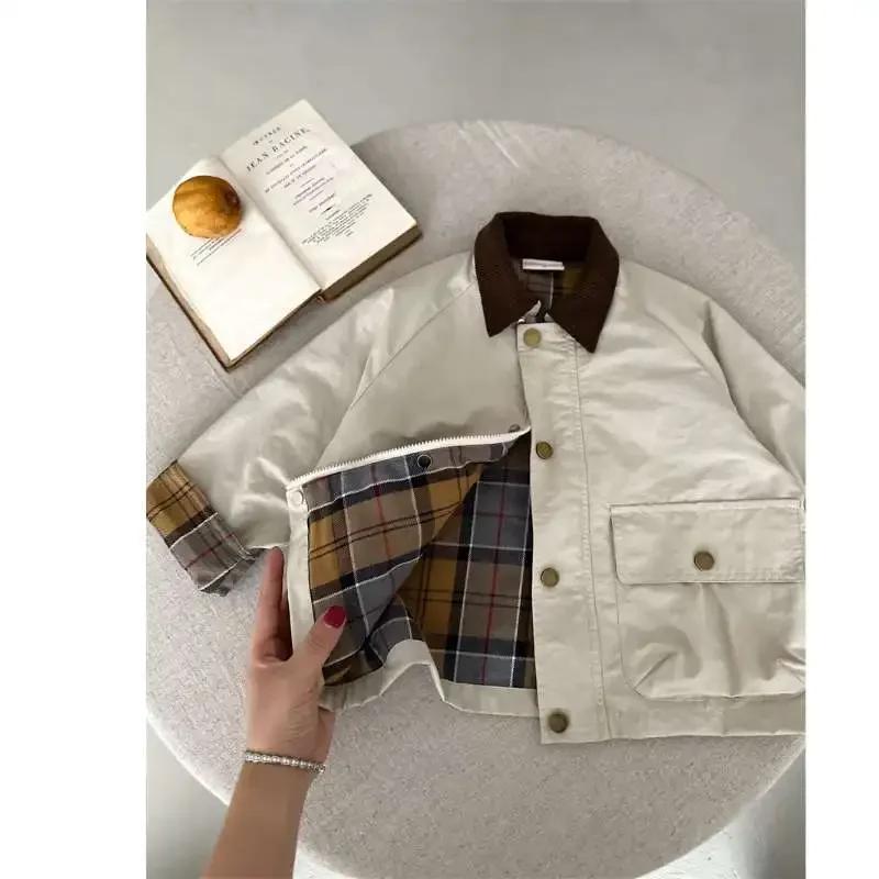 Mode bébé fille garçon Cargo Trench veste infantile enfant en bas âge enfant Patchwork manteau print