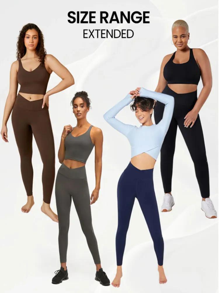 Pantalon de sport taille croisée sur le devant, couleur unie, pantalon de Yoga élastique et respiran