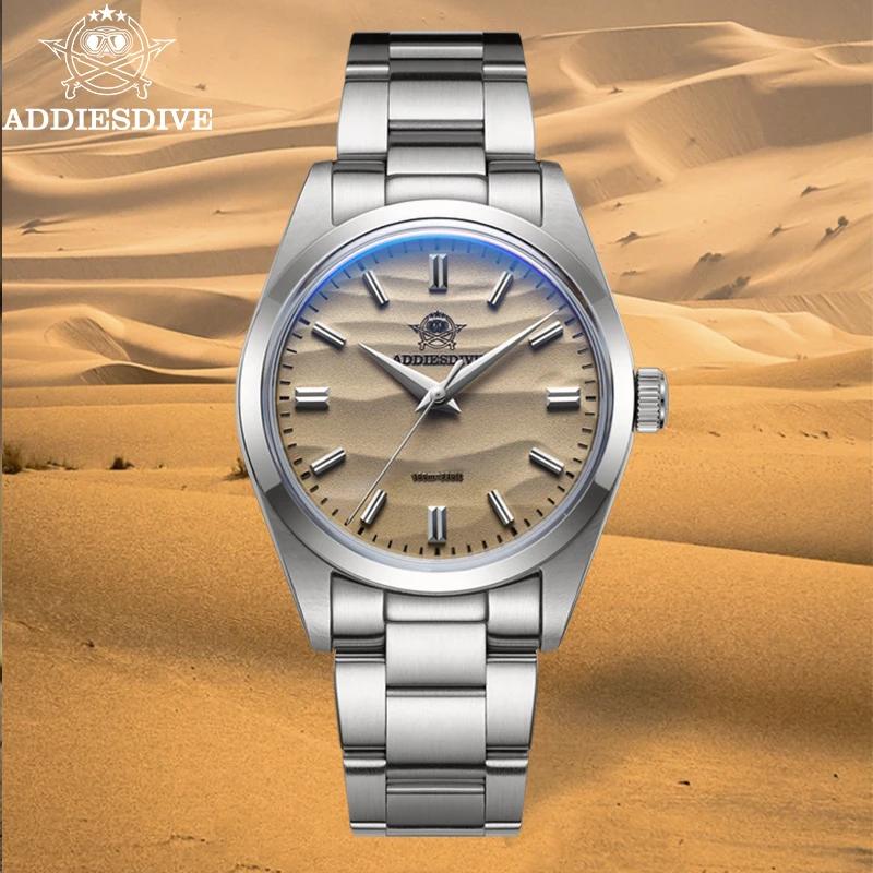 ADDIESDIVE-Montre à quartz étanche pour homme, acier inoxydable, revêtement AR, verre breton, montre