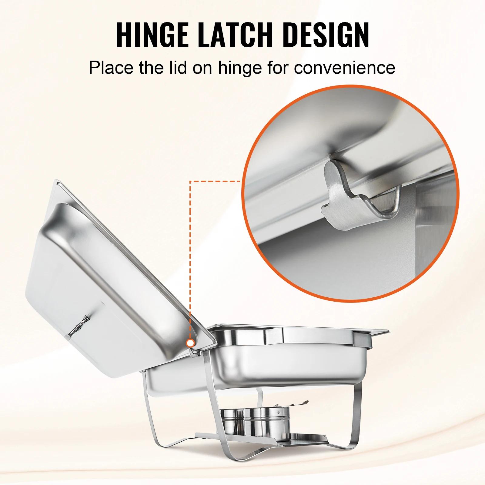 SucceBuy – réchaud rectangulaire 8QT, 4/6 paquets, chafer en acier inoxydable avec poêles pleine tai
