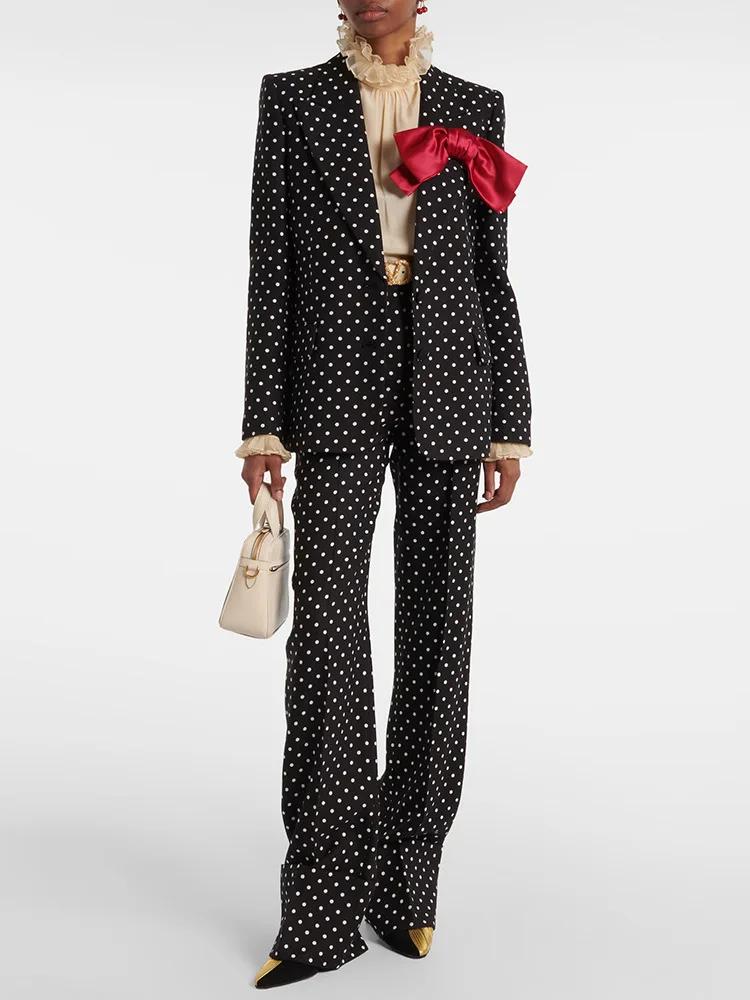 HIGH STREET Nouveauté 2026 Ensemble tailleur-pantalon de créateur pour femme, 2 pièces, avec blazer 