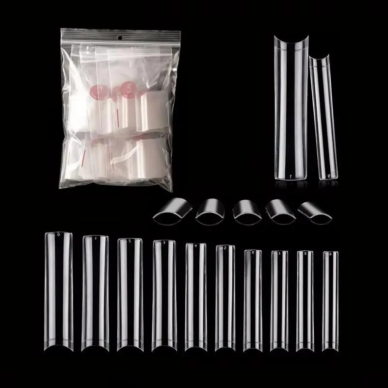 500 embouts d'ongles sans courbe C XXL, ensemble professionnel, pointes d'ongles transparentes carré