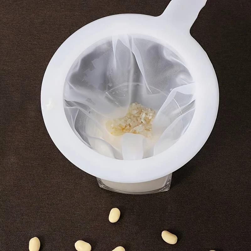Cuillère à passoire à mailles fines, pour café, lait, soja et yaourt, filtre en Nylon à mailles 100/