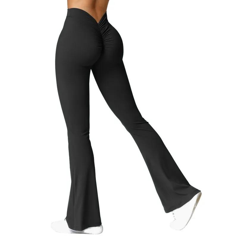 Mode Micro corne Leggings femmes v-back taille pantalons de sport taille haute Push Up fesses pantal