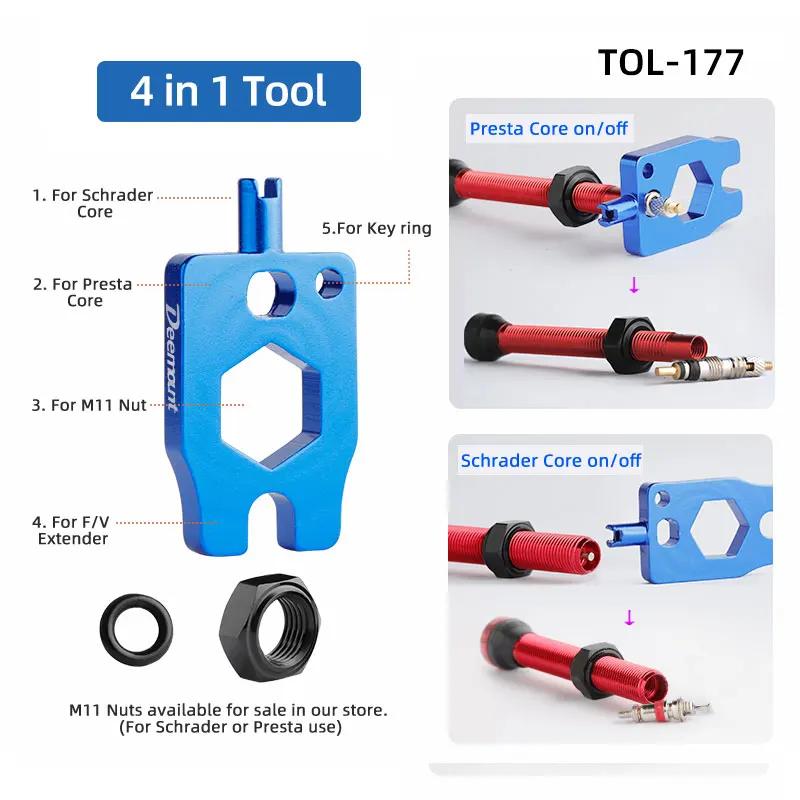 Bicycle Valve Tool Schrader Presta Core Spanner A/V Nipper Spanner F/V Extender Overhaul Install Ser