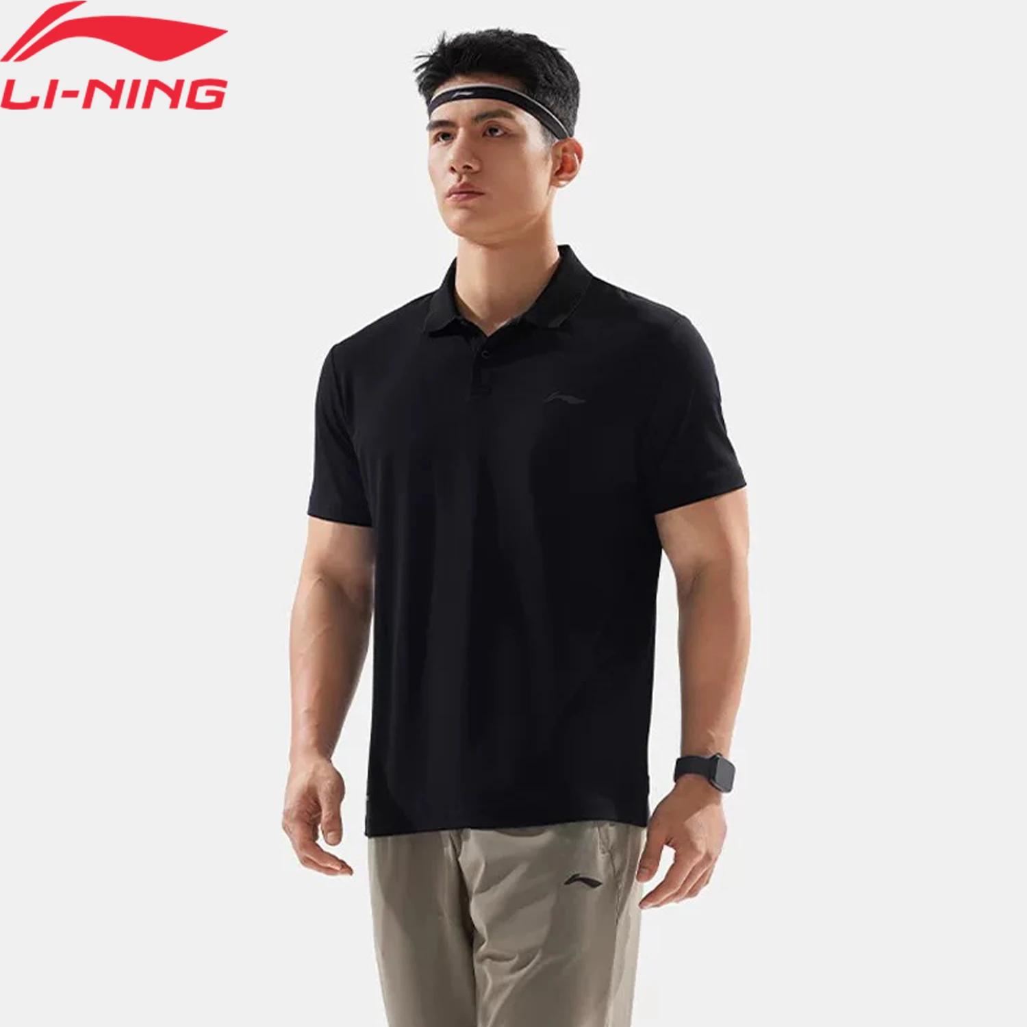 Li-ning T-shirt Polo d'entraînement pour hommes AT DRY FREEZE coupe régulière doublure respirante co